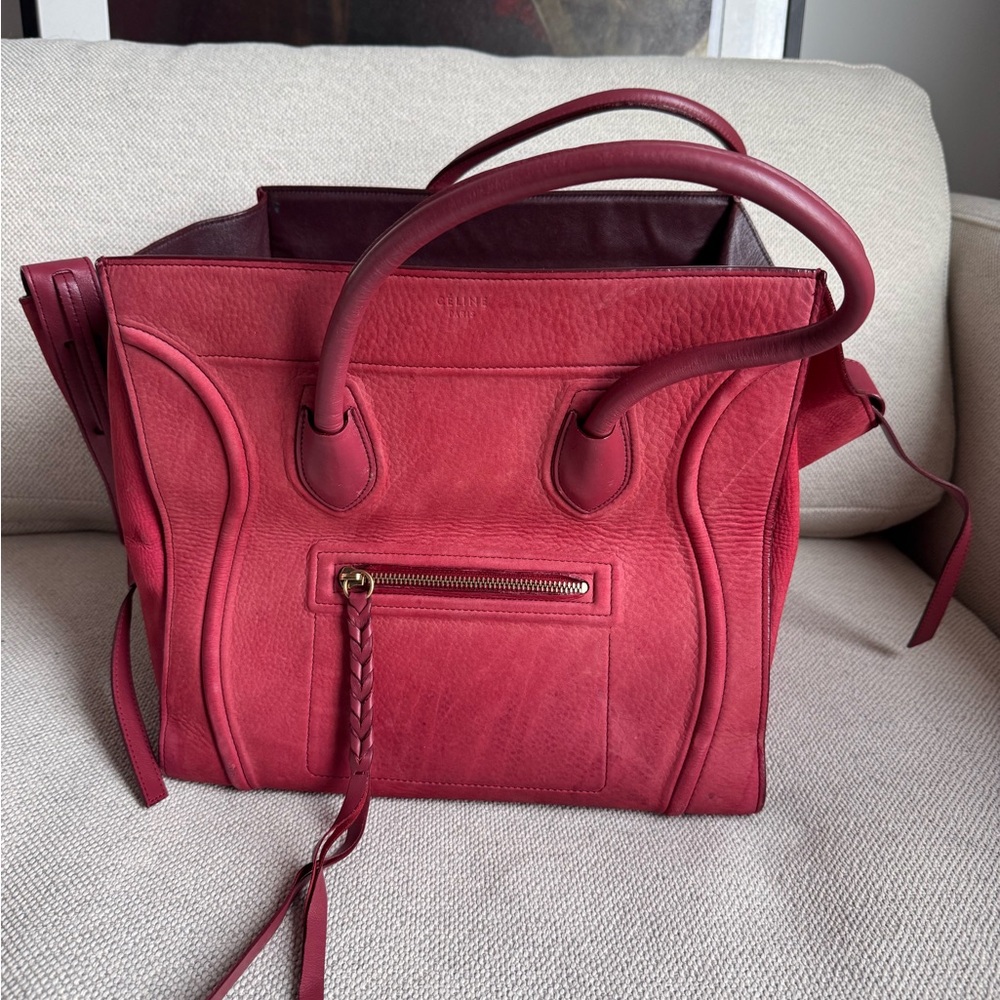 Celine suede luggage bag
